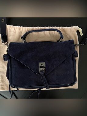 Rebecca Minkoff Navy Suede Top-Handle Crossbody Bag